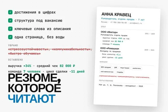 Обложка: Составлю резюме, которое читают